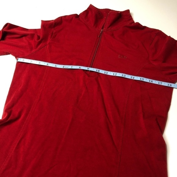 Gap Red Half-Zip Long Sleeve Running Active Stretchy Shirt Top SIZE M - Picture 8 of 8